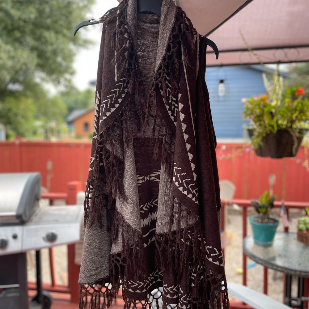 Aztec long vest